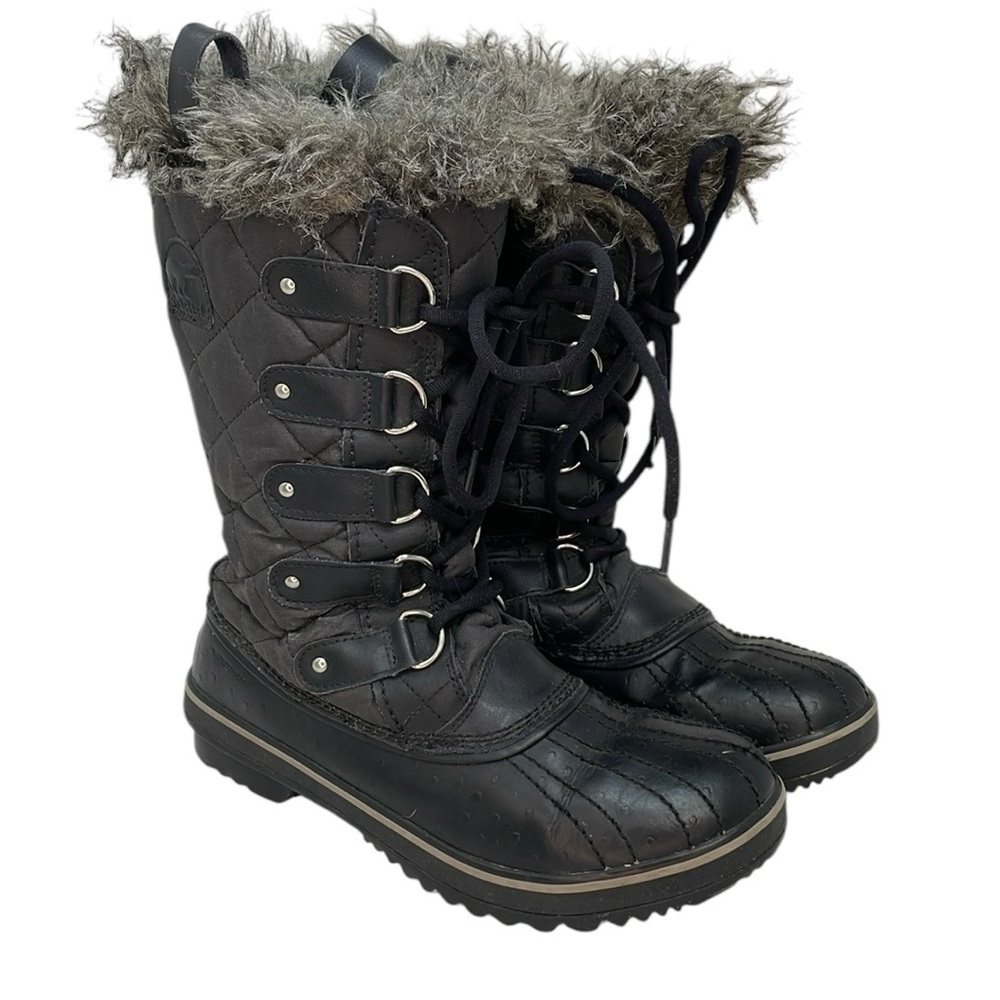 Sorel Tofino Boots Waterproof Snow Winter Black Quilted Size 9
